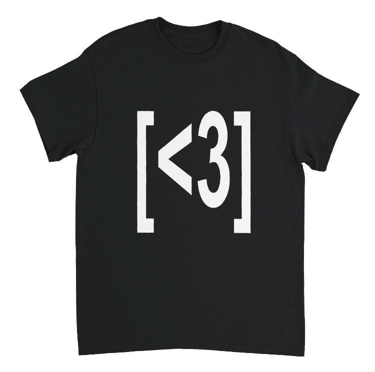 text heart tee